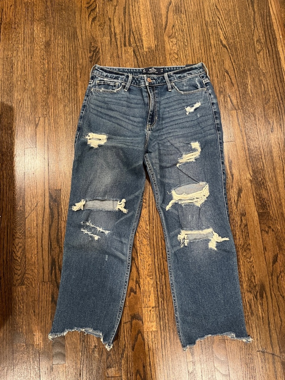 Hollister High-Rise Crop Slim Straight Ripped Jeans size 11R Women
